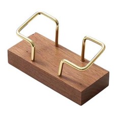 12011118 명함 꽂이 케이스 거치대 Gwrg 홀더 금속제 사양 무결재 원목 소재를 채택 카드 수납 박스 겸용 호텔 프런트 데스크 설치에 최적 매장 접수·오피스 업무 가능, 검은 호두, T형
