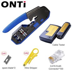 케이블수리도구 Cat6a Cat6 Cat5 용 ontirj45 크림퍼 도구 키트 이더넷 크림핑 RJ45/RJ11 8P 6P 크림프 및 다중 조합, SET4, 1개