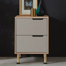 400 히든손잡이 서랍장 침대옆협탁 거실 소파테이블, 그레이화이트, 1개