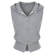 Sellys 女款連帽雙向拉鍊針織背心 I4C-CVT004