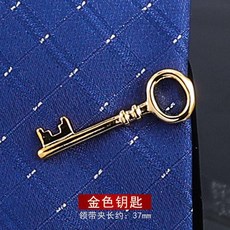 新品 男士金色銀色領帶夾商務正裝簡約結婚男女別針領夾 副廠商品, 金色, 鑰匙, 1個