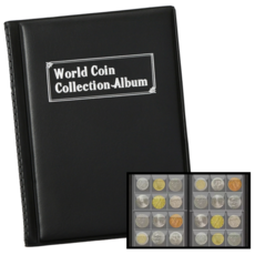 마루네 외국 동전 수집 앨범, 블랙+실버, 1개, 10매