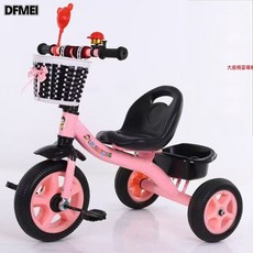 DFMEI 兒童三輪車腳踏車推車嬰兒寶寶手推車, 1個, 1cm, 豪粉色無手推:參考詳情