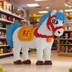 대형 딸기 곰 조립 블록 성인 퍼즐 장난감 선물, 1개, 초대형 화이트 말리코 길이 53 높이 35cm