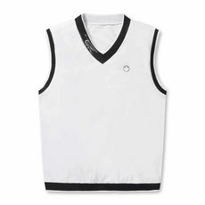 高爾夫服裝男士V領無袖背心 戶外golf運動球衣, 1個, 白色,L, 白色