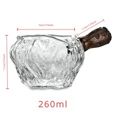유리 서빙 투수 디켄터 나무 손잡이 커피 우유 냄비, 1pc