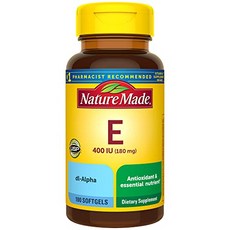 네이처 메이드 비타민 E 180 밀리그램 (400 IU) d Nature Made Vitamin E 180 mg (400 IU) dl-Alpha Dietary Supplement, 1개