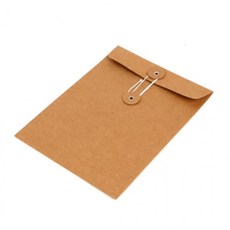 A5 크라프트 하도메 서류 문서 봉투 끈달린 단추 봉투 아일렛 끈서류봉투 편지봉투, 1개, 기본