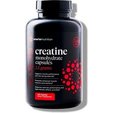 SMARTERNUTRITION Creatine Monohydrate Powder 5000mg 5g Per Serving - Creatine Powder for Women &, Capsule, 120 Count (Pack of 1)