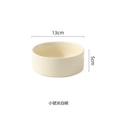 陶瓷動物造型收納碗 可愛柴犬設計, 13cm米白色宜風碗, 1個