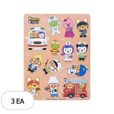 비앤씨 모여라 뽀로로 직업 판자석 판퍼즐, 3개, 14조각