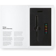 사파리 멀티컬러 만년필 세트 올 화이트 6 교체 가능한 컬러 링이 있는 스페셜 에디션 너비 EF의 스틸 니브 파란색 잉크 카트리지 T10 및 선물 상자