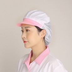 주방모자 조리원 제빵사 식당 요리 위생모 천모자, 반망사(핑크)