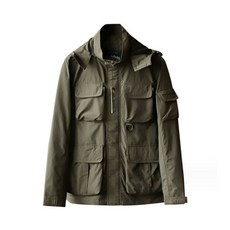 차쿠 남성 바람막이 점퍼 밀리터리룩 군용 전술 멀티 포켓 후드 아웃도어 자켓 간절기