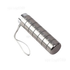 七日隨身金屬藥盒, 1個, 平蓋灰色