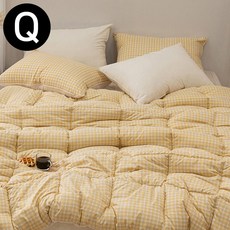 제삼오스토어 차렵이불 세트 Q 옐로우 차렵이불침구 건조빠름 호텔식연출 아이침실적합