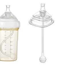 순수아 헤겐 젖병 호환 실리콘 빨대꼭지+추빨대 1세트, 1ml, 투명