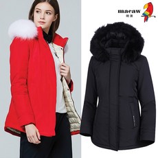 (여성)퍼 배색 후드 구스다운 점퍼_MMW4DJ17