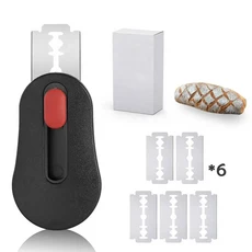 1개입 자석 빵 칼 스코어링 도구 접이식 칼날 사워도우 베이킹용 냉장고 자석 안전 스테인리스 스틸 커터, 01 A