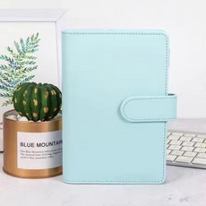 泡泡瑪特molly週邊手賬本筆記本活頁夾日記本卡通本子莫莉禮物, 藍色素板, 1個