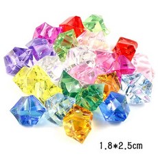 林作物 水族彩色水晶石100g 壓克力塑料石頭 魚缸裝飾品 花瓶裝飾品 盆栽裝飾 飾品盒點綴品, 1個, 500g一包