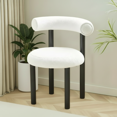 명신 키키 침실 등받이 의자 1인용 심플 디자인 화장대 의자, 화이트, 1개