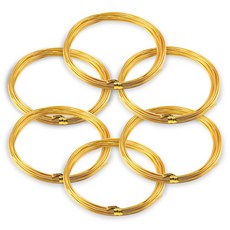 코히모 와이어 공예 철사 공예용 알루미늄 2.0MM x 5M 6개 세트 3W170, 1세트, 골드