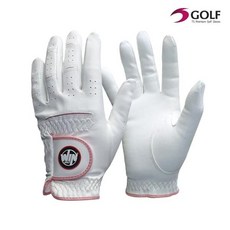 George Spirits 女款優質可水洗合成皮高爾夫手套 雙手用, 白色, 1組