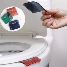 다용도 위생 변기손잡이 변기커버 손잡이 화장실 인테리어소품 투명색상 각종 손잡이 대용, 그린