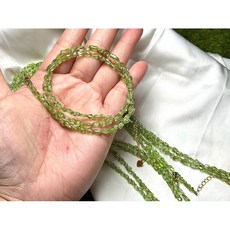 淨體 雜質橄欖石碎石項鍊，天然能量碎石，時尚百搭，平衡身心靈, 1個