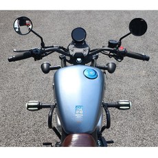 베네트125 짐받이 등받이 튜닝 손잡이 후방 전용 후면 리어브라켓 거치대 등받이슬래브, 1개, 범퍼 블랙+셀프라이트 충격 방지 헤드