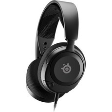 SteelSeries Arctis Nova 1 다중 시스템 게이밍 헤드셋 — 하이파이 드라이버 360° 공간 음향 편안한 디자인 내구성 강함 초경량 노이즈 캔슬링 마이크 PC, Black, 검정