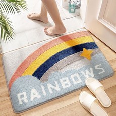 利利 家用衛生間地墊 浴室吸水防滑墊 廁所門口腳墊, 1個, 星虹,50x80cm 收藏加購/優先髮貨