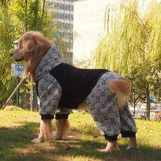 大狗衣服金毛薩摩邊牧拉布拉多秋冬新款保暖寵物衣服連帽寵物衛衣, 1個, S號背長40CM胸圍60CM