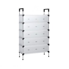 KOLKO多層收納鞋架 翻蓋式鞋櫃 防塵透氣 可拆卸隔板 簡約現代風格, 6層【透明多層收納】加粗鋼管, 1個