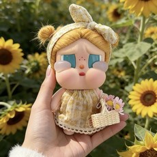 팝마트 크라이베이비 휴가 일기 시리즈 해바라기 세트 인형옷 머리띠 드레스 라탄가방 세트 인형제외