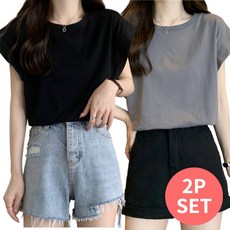 베르슈어 루즈핏 플라이 캡소매 나시 2종세트