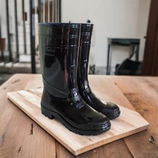 新林鹿 防水耐磨長筒雨鞋 有內裡工作鞋 黑色11.5號 (鞋內長約27.5公分)