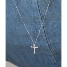TATIANA (실버925) 클레르 크로스 팬던트 롱 목걸이 NZ2487