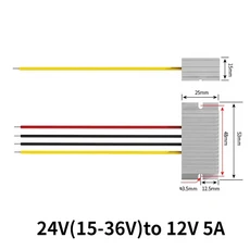 적응형 벅 컨버터 방수 레귤레이터 모듈 24V 10 자동차 전원 변압기 12V 장치 공급, 24V to 12V 5A 2