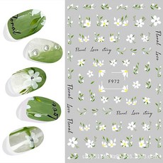 클래식네일 러브 플라워 네일스티커 네일아트재료, 1개, 스티커 (057)