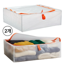 [소소한살림] 이케아 이불정리수납함 옷보관박스 정리파우치, 2개, 반투명