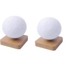 로맨틱 무드등 수유등 달 수면등 램프 마그네틱 공중 테이블 이국적인 인테리어 침실 터치 스탠드 취침등 플로팅 부양 조명 선물 새해 장식, 01 CHINA, 15) UK Plug - 2 PCS 다크 색상