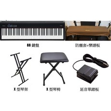 ROLAND FP30X 新一代改款 88鍵 電鋼琴 數位鋼琴 靜音鋼琴 技師全省終身到府維修保固2年, 1個, 黑-鍵盤+單踏板+防塵套+X琴架+X琴椅