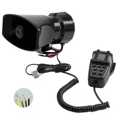 반하오 경찰 사이렌 스피커 PA 시스템 키트 12V 경보 비상 사이렌 200W 125-145dB 원격 제어 구급차 차량 트럭 차량 SUV ATV용 핸드헬드 마이크, 5 Siren Horn