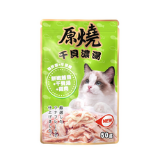 原燒 干貝濃湯 貓餐包 幼貓專用, 50g, 1個, 鮪魚+干貝湯+雞肉餐包
