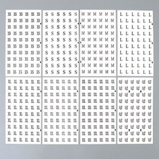 사이즈 스티커 60P 의류라벨스티커 소형사이즈스티커, L