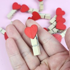 집게 하트 세트 나무 50개 사진