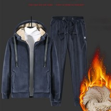 스타일닥터 겨울 실버 폭스 세트 남자 후드 빅사이즈 맨투맨 중장년 기모 세트 패션 트렌디 캐주얼