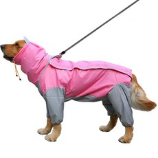KEYMING 大型犬雨衣 狗狗雨衣 中型犬外出 H2739, 粉色